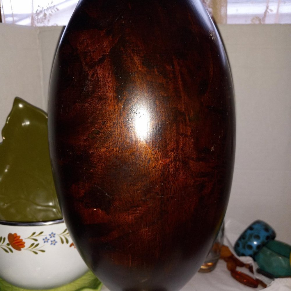 Dark Brown Decorative Wood Vase -Absolutely Beautiful